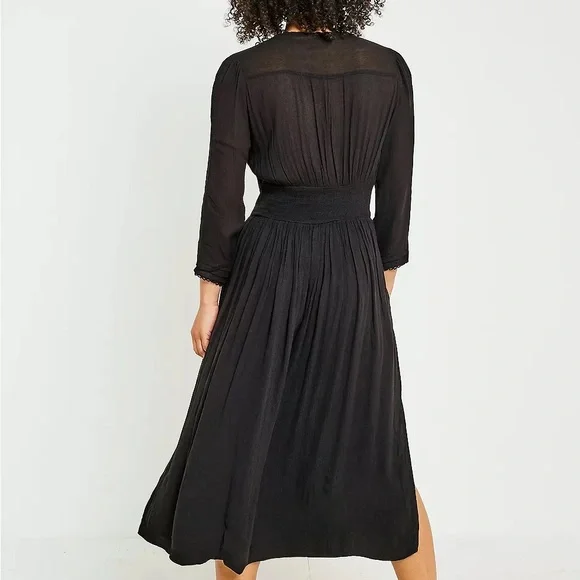 Free People Flora Embroidered Floral Midi Dress Boho - Picture 8 of 14